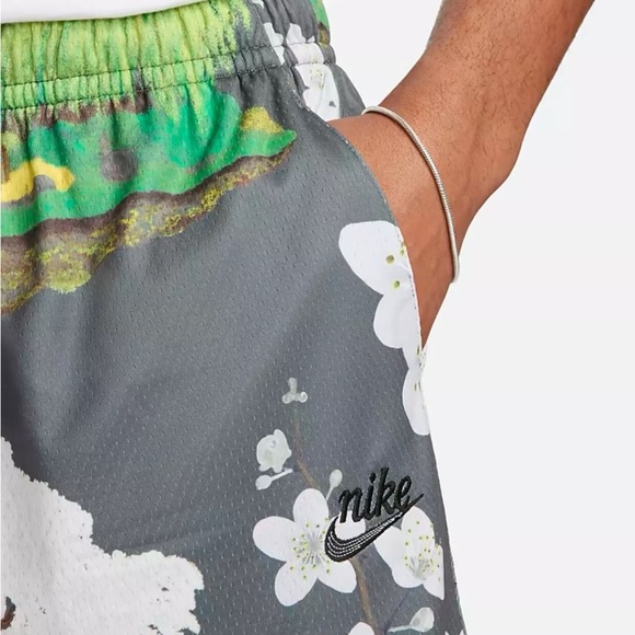 Men’s Nike Club Cherry Blossom Shorts Mesh Grey FN1843-068 Size XL NEW - Picture 3 of 5